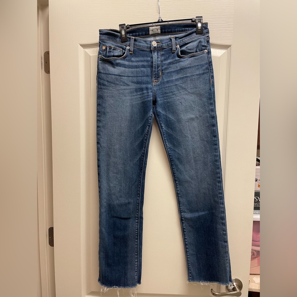 Hudson Skinny raw hem ankle jeans